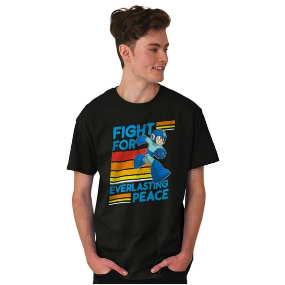 Mega Man 90s Gamer Anime Character Men's Graphic T Shirt Tees Brisco Brands S