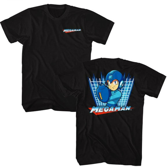 Mega Man Bb1 Front Back Black Adult T-Shirt ***F&B*** 4Xl