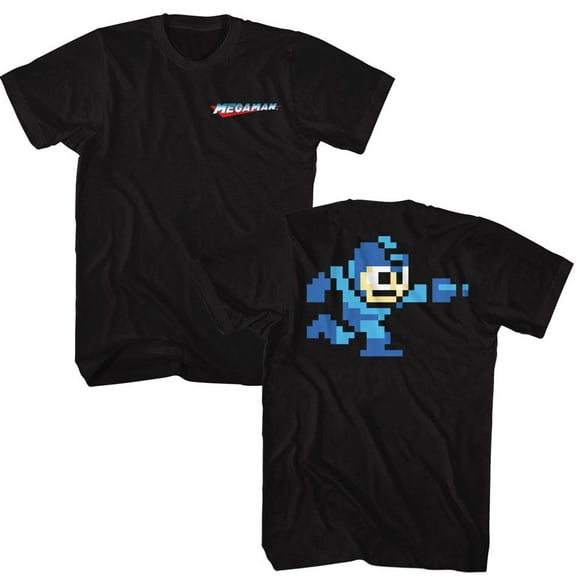 Mega Man Bb2 Front And Back Black Adult T-Shirt ***F&B*** M