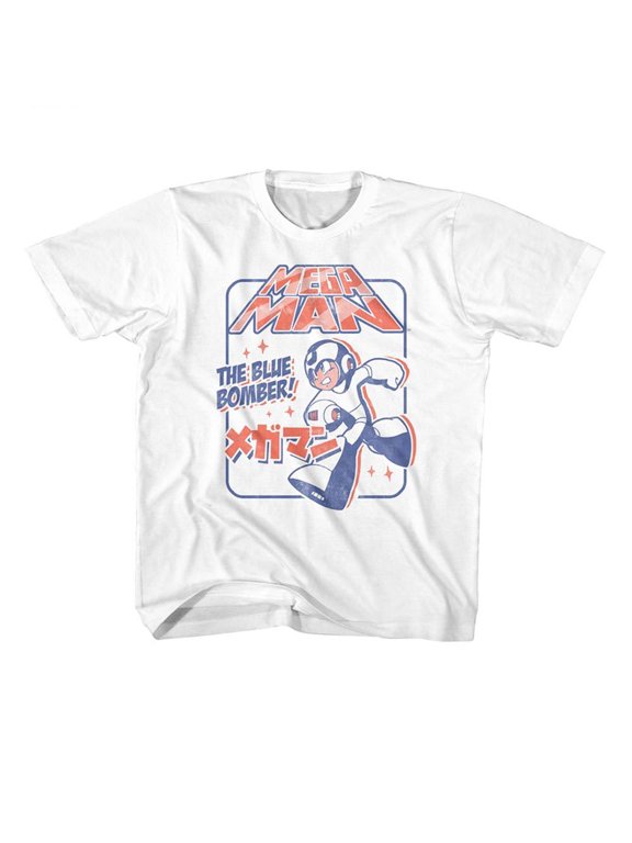 Mega Man Blue Bomber Again White Youth T-Shirt