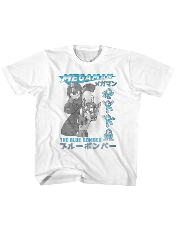 Mega Man Blue Bomber White Youth T-Shirt