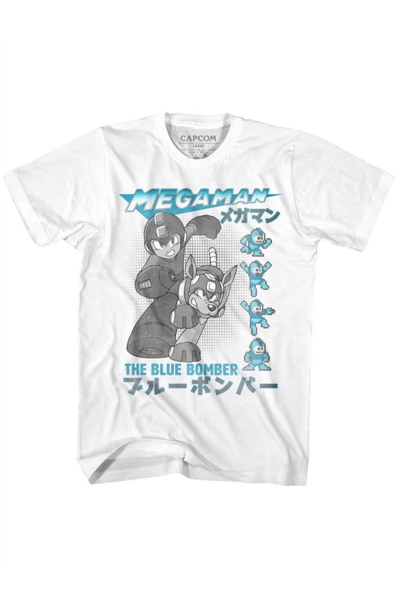 Mega Man Capcom Video Game Blue Bomber Adult T-Shirt Tee