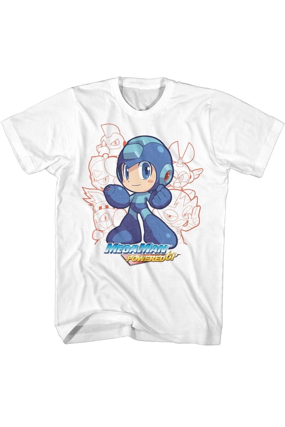 Mega Man Character Group White T-Shirt