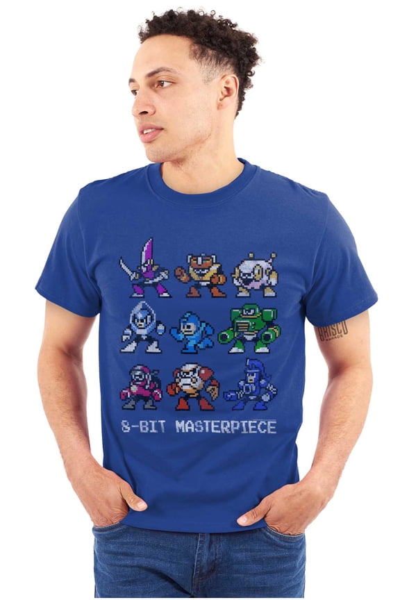 Mega Man Characters 8-bit Masterpiece Men's Graphic T Shirt Tees Brisco Brands X