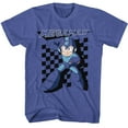 thumbnail image 1 of Megaman Checkered Flag Men's T Shirt (BlueHeather, AdultL), 1 of 2