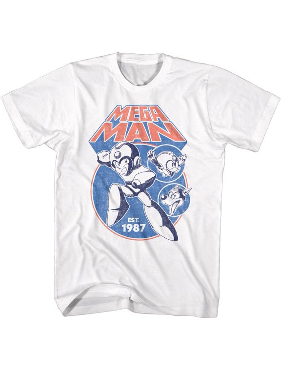 Mega Man Circles White T-Shirt