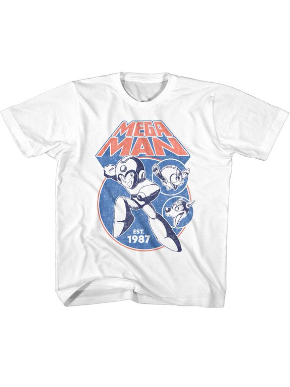 Mega Man Circles White Youth T-Shirt