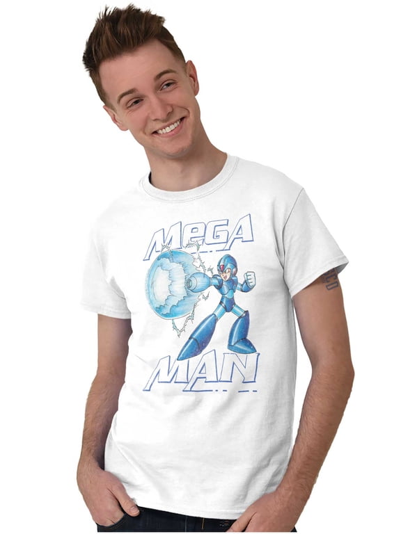 Mega Man Classic 90s Anime Character Men's Graphic T Shirt Tees Brisco Brands M