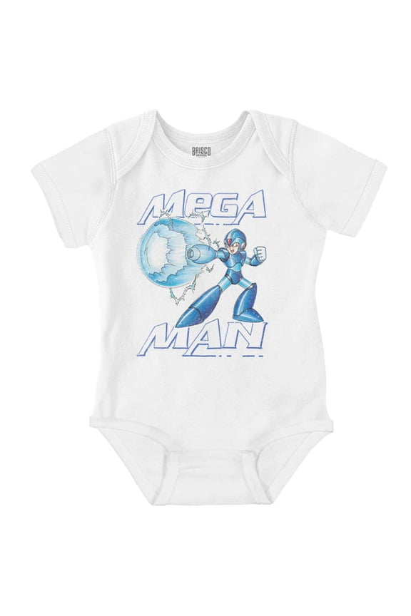 Mega Man Classic 90s Anime Character Romper Boys or Girls Infant Baby Brisco Brands 24M