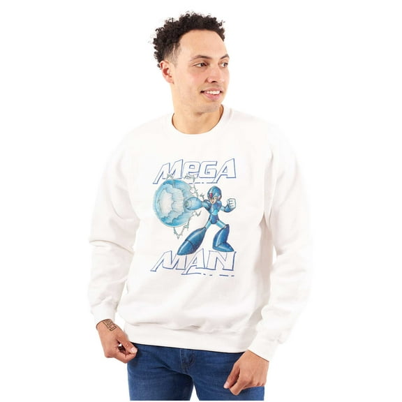 Mega Man Classic 90s Anime Character Unisex Plus Size Sweatshirt Brisco Brands 2X