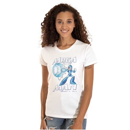 Mega Man Classic 90s Anime Character Women's T Shirt Ladies Tee Brisco Brands X