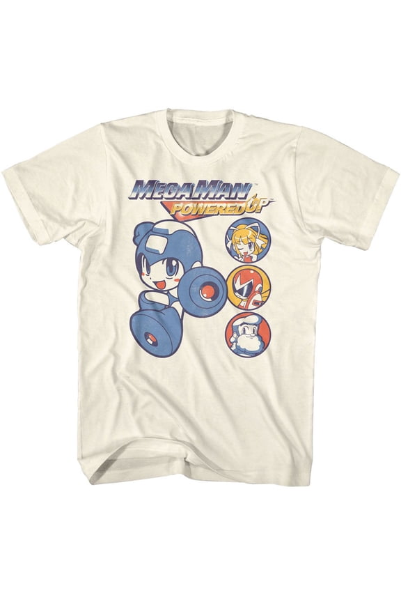 Mega Man Crew Circles Natural T-Shirt