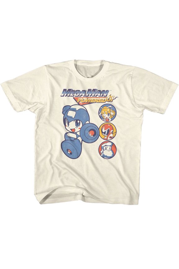 Mega Man Crew Circles Natural Youth T-Shirt