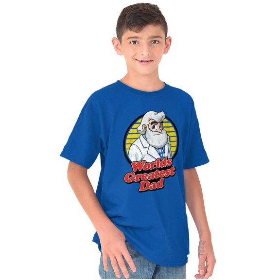 Mega Man Dr Light Worlds Greatest Dad Boys Kids T Shirt Tees Tops Teen Brisco Brands S