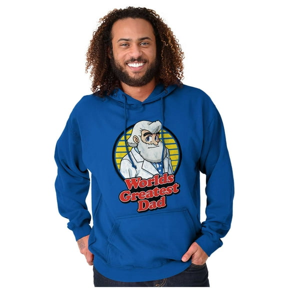 Mega Man Dr Light Worlds Greatest Dad Men Big & Tall Graphic Hoodie Brisco Brands 2X