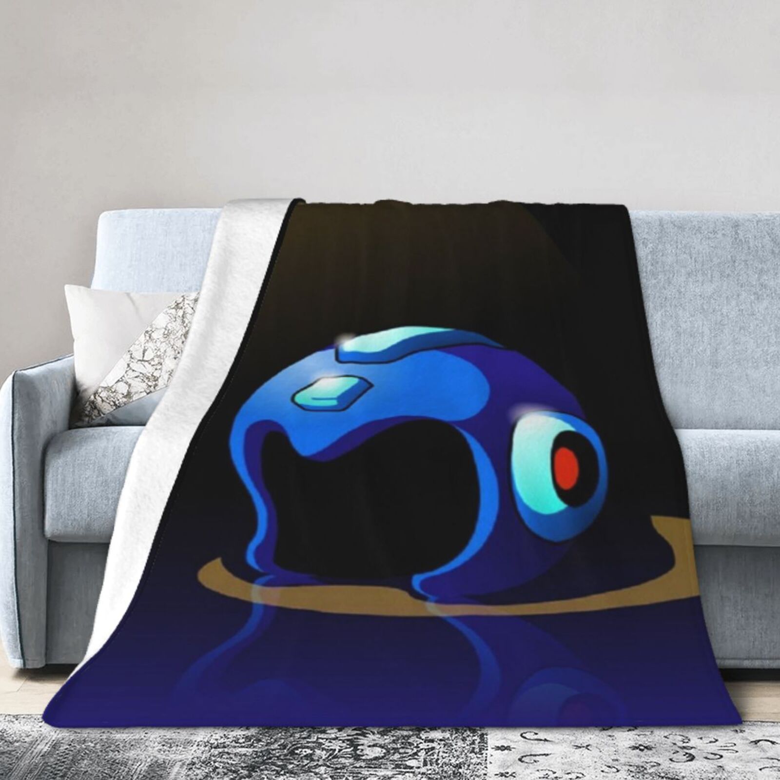 Mega Man Flannel Throw Blanket for Couch, Warm Comfortable Anime Game