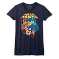 thumbnail image 1 of Mega Man Flat Colors Navy Junior Women's T-Shirt, 1 of 2