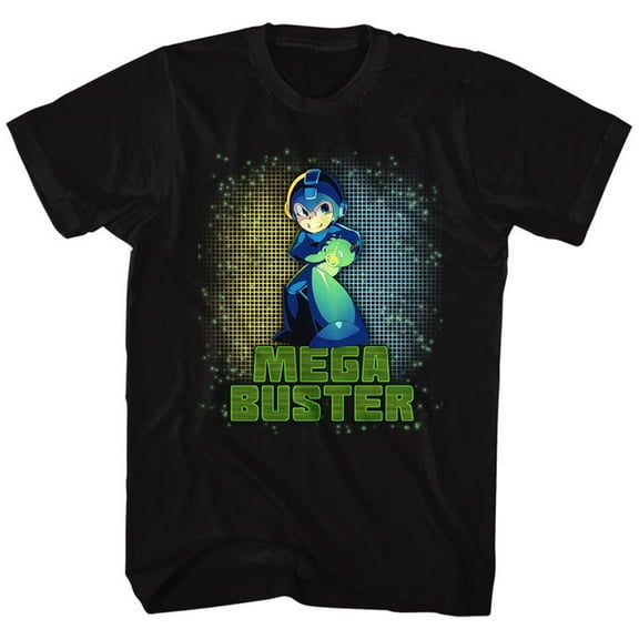 Mega Man Mega Buster Black Adult T-Shirt 2Xlt