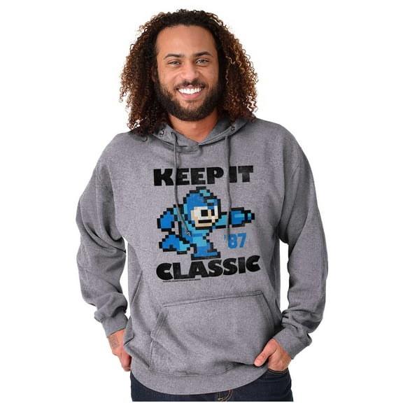 Mega Man Keep it Classic 80s Gaming Hoodie Sweatshirt Women Men Brisco Brands S