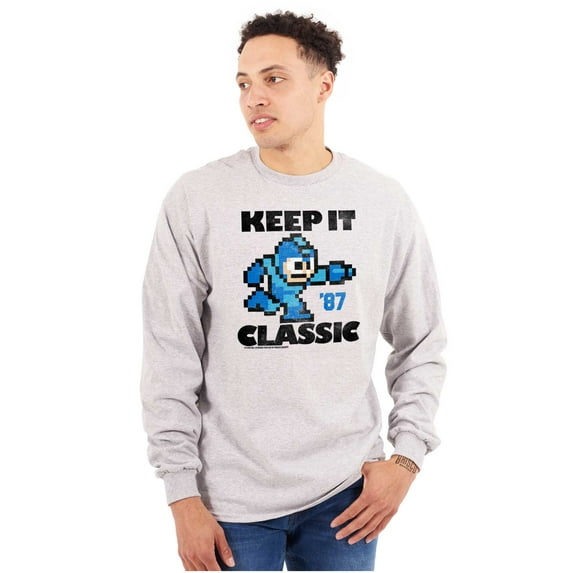 Mega Man Keep it Classic 80s Gaming Long Sleeve TShirt Men Women Brisco Brands S