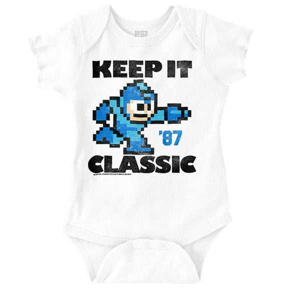 Mega Man Keep it Classic 80s Gaming Romper Boys or Girls Infant Baby Brisco Brands 18M