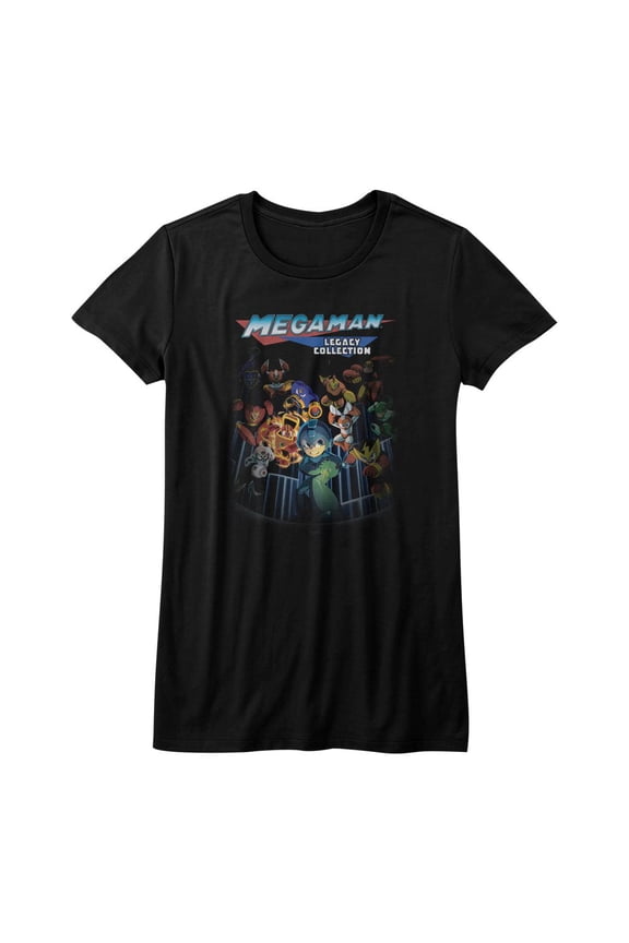 Mega Man Legacy Collection Black Junior Women's T-Shirt