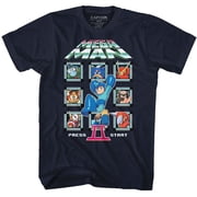 Mega Man MM2 Crew Navy Adult T-Shirt