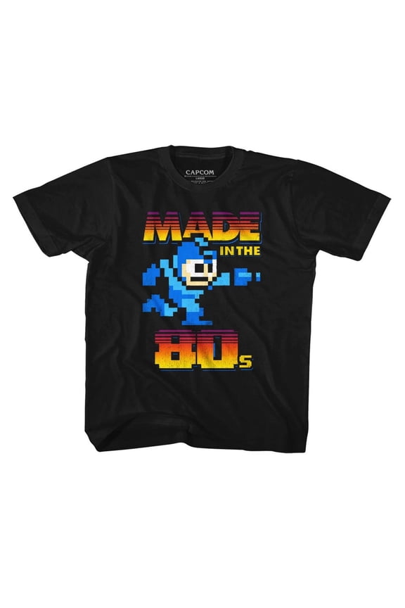 Mega Man Made In The 80's Black Children's T-Shirt