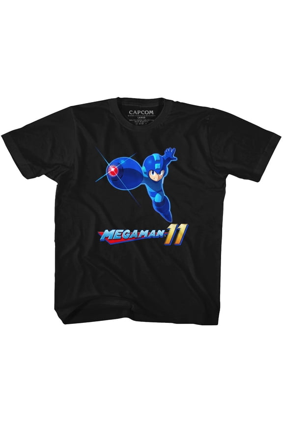 Mega Man Mega 11 Black Youth T-Shirt