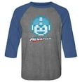 thumbnail image 1 of Mega Man Mega Face Adult Raglan Baseball T-Shirt, 1 of 2