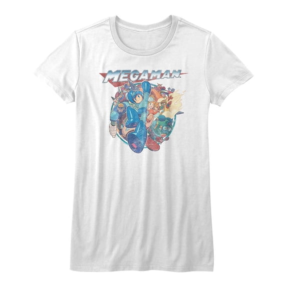 Mega Man Mega Friends White Junior Women's T-Shirt