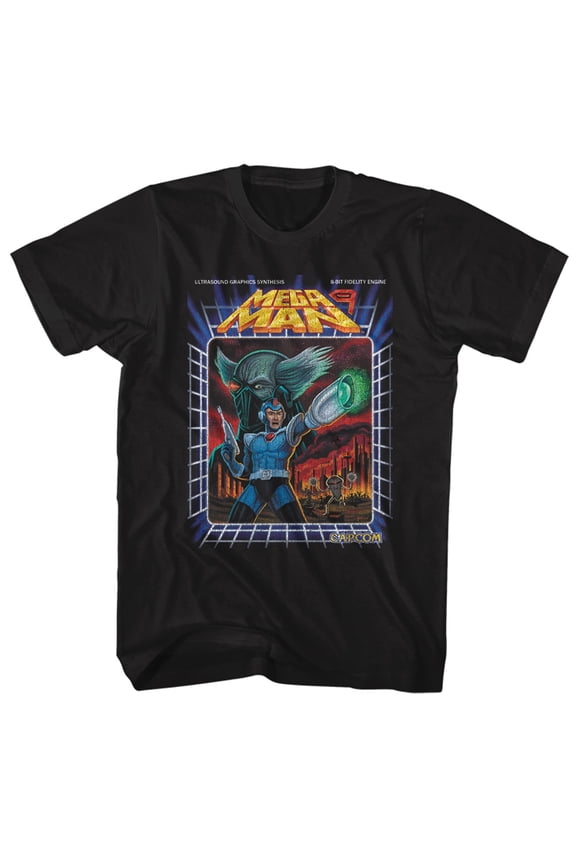 Mega Man Mega Woah Black Adult T-Shirt