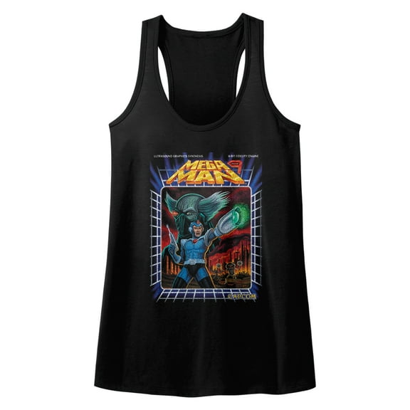 Mega Man Mega Woah Black Women's Racerback Tank Top