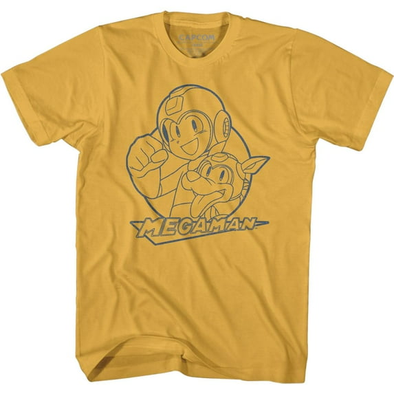 Mega Man Mega and Rush Ginger Adult T-Shirt