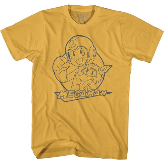 Mega Man Mega and Rush Ginger Adult T-Shirt
