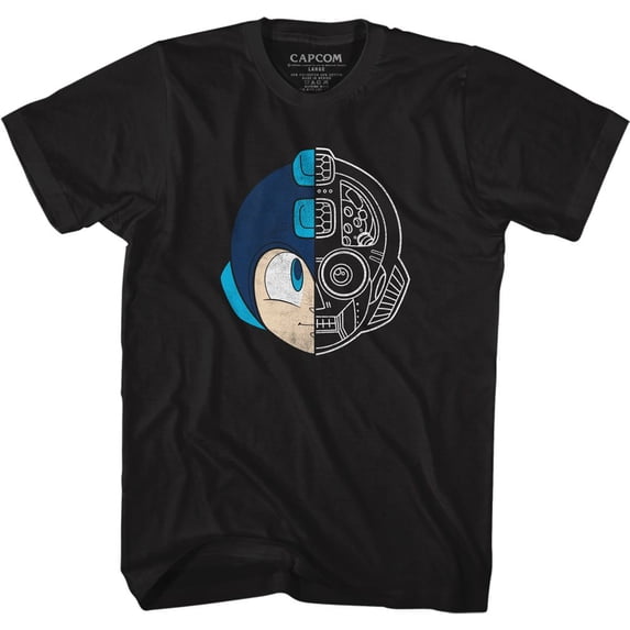 Mega Man Megahead Black Adult T-Shirt