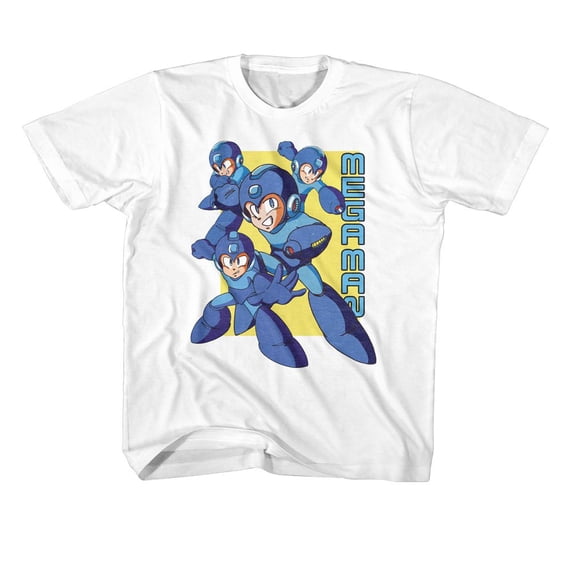 Mega Man Multiple Poses White Youth T-Shirt