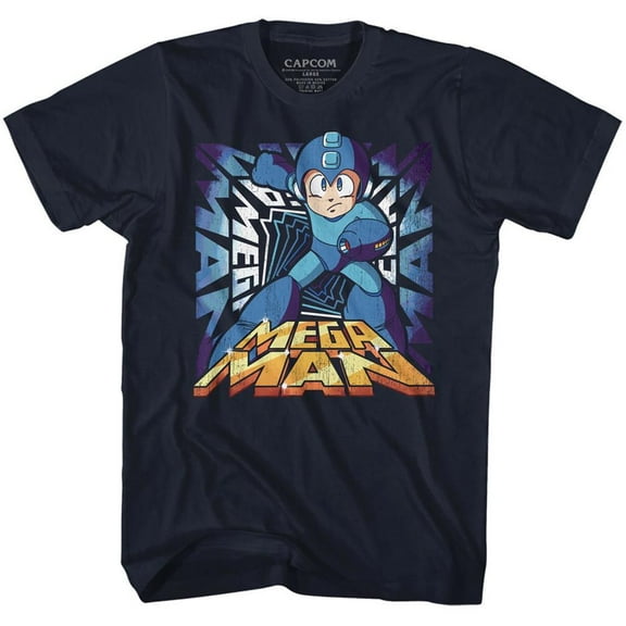 Mega Man Navy Adult T-Shirt 4Xl