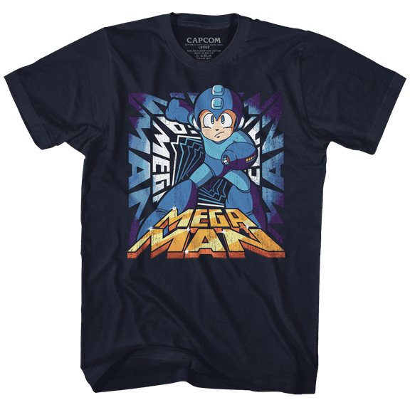 Mega Man Navy Adult T-Shirt