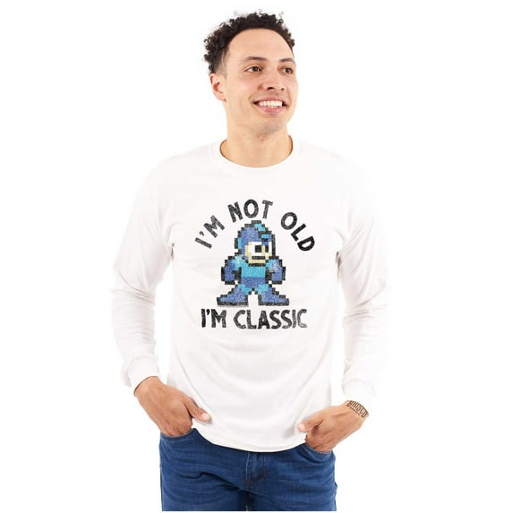 Mega Man Not Old I'm Classic Cartoon Long Sleeve TShirt Men Women Brisco Brands L