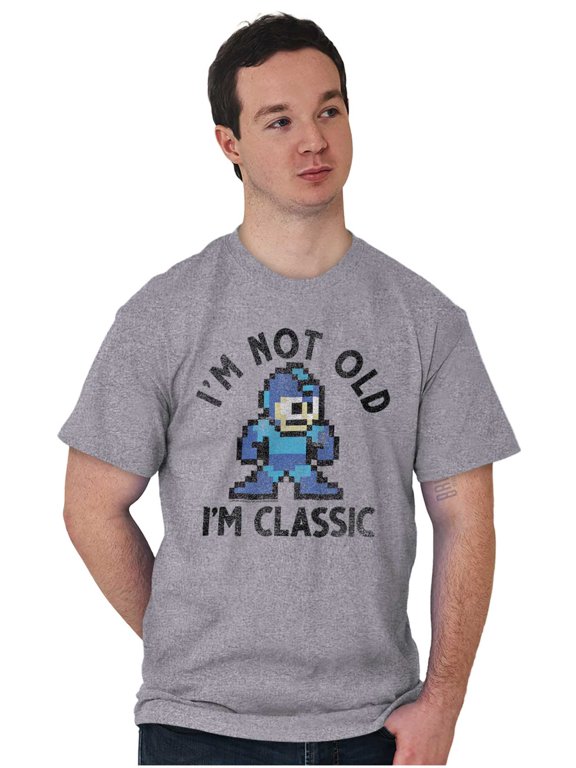 Mega Man Not Old I'm Classic Cartoon Men's Graphic T Shirt Tees Brisco Brands S