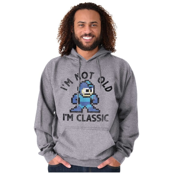 Mega Man Not Old I'm Classic Cartoon Unisex Plus Size Hoodie Brisco Brands 5X