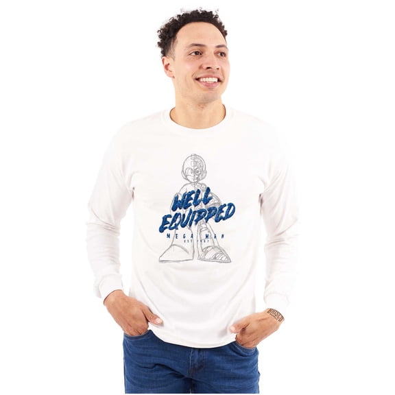 Mega Man Retro 1990s Anime Cartoon Long Sleeve TShirt Men Women Brisco Brands S
