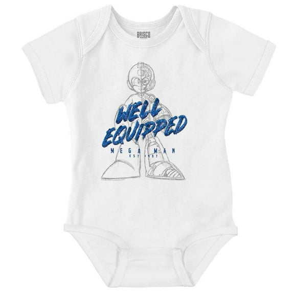 Mega Man Retro 1990s Anime Cartoon Romper Boys or Girls Infant Baby Brisco Brands 6M