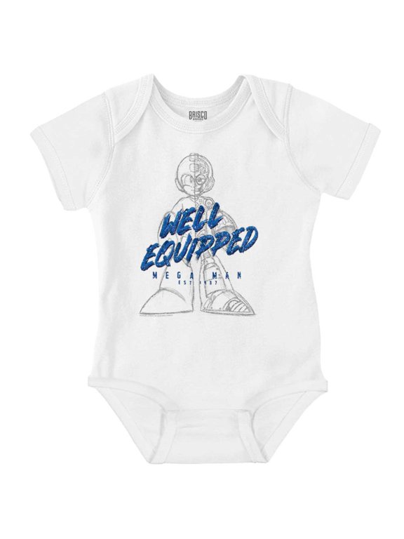 Mega Man Retro 1990s Anime Cartoon Romper Boys or Girls Infant Baby Brisco Brands NB