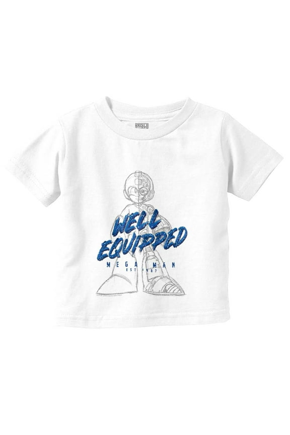 Mega Man Retro 1990s Anime Cartoon Toddler Boy Girl T Shirt Infant Toddler Brisco Brands 2T