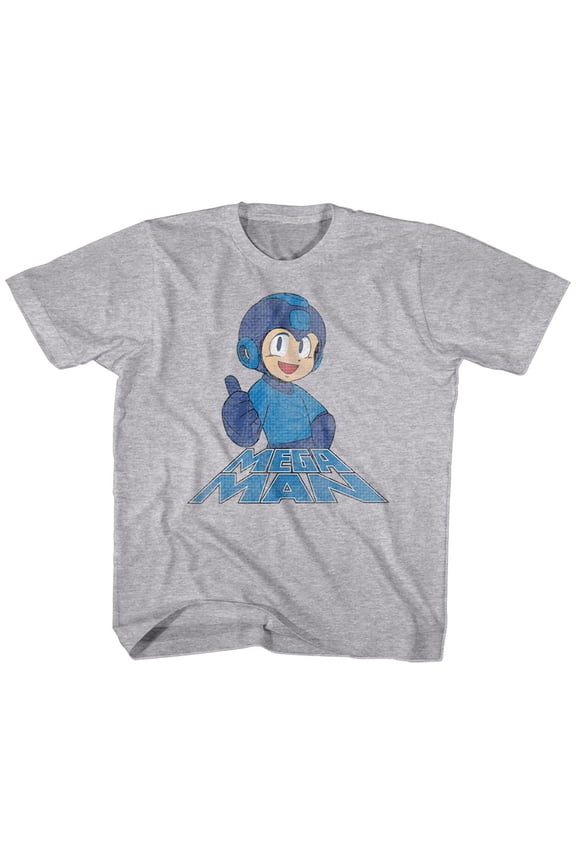 Mega Man Right On Gray Heather Children's T-Shirt
