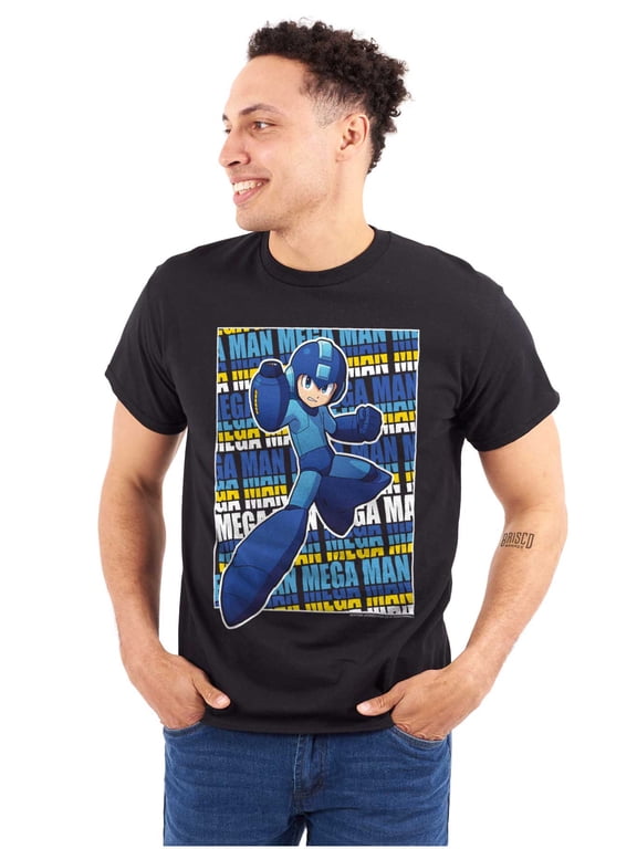 Rockman Video Game Character Men's Graphic T Shirt Tees Brisco Brands L