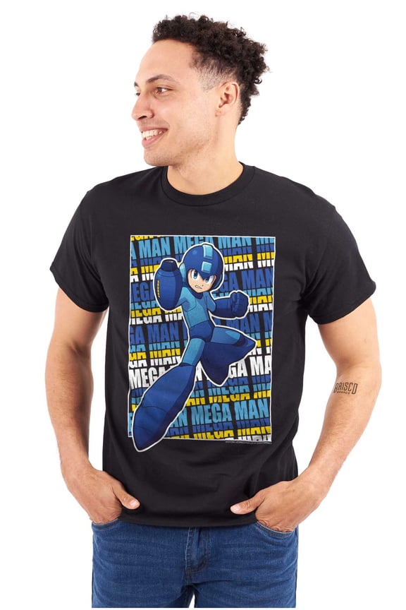 Rockman Video Game Character Plus Size Crewneck Graphic Tee Shirt Brisco Brands 2X
