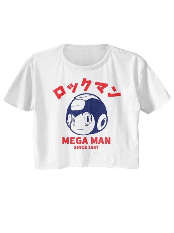 Mega Man Since 1987 White Women's Festival Crop Top T-Shirt